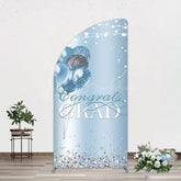 Lofaris Sparkle Diamonds Blue Congrats Grad Half Moon Arch Backdrop